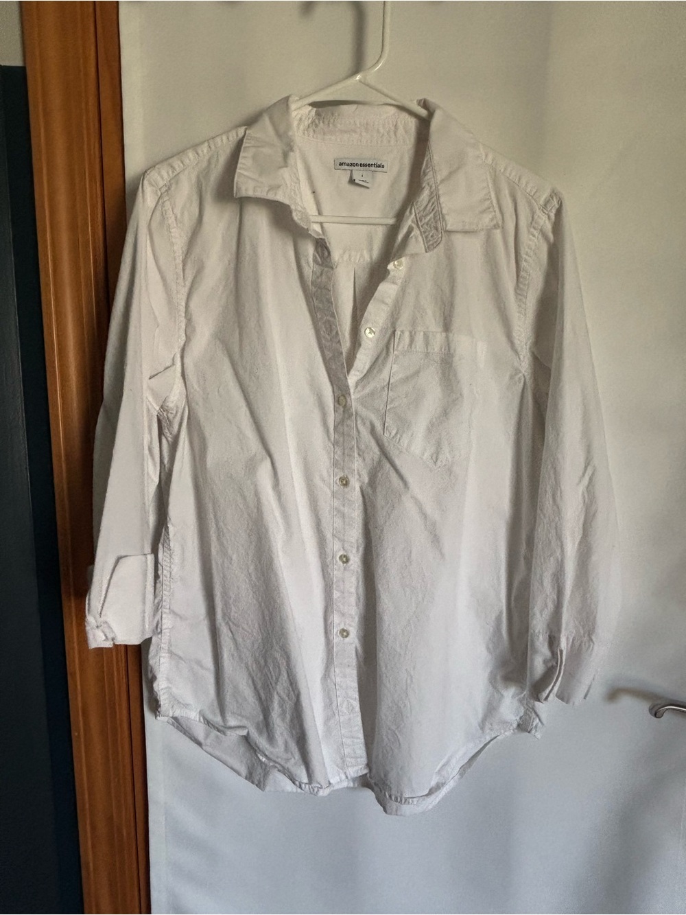 Amazon Essentials women’s White Casual Button-Down Shirt